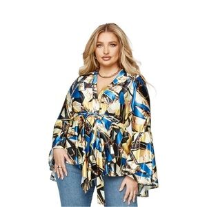 Fashion to Figure Cassie Chain Print Blouse in Size 1